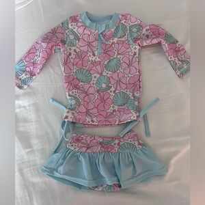 Caden Lane - Long Sleeve Rash Guard with Ruffle Bottoms